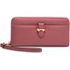 imageAnne Klein Womens Ak Boxed Slim Zip Wallet with Bow Detailing and Wristlet StrapVintage Pink