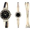 imageAnne Klein Womens Premium Crystal Accented Watch and Bangle SetGoldBlack