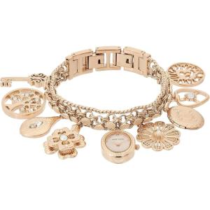 imageAnne Klein Womens Premium Crystal Accented Charm Bracelet WatchRose Gold
