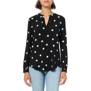imageAnne Klein Womens Printed Ity Split Neck TunicAnthraciteAmethyst