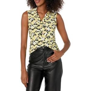 imageAnne Klein Womens Printed Ity Triple Pleat TopCitronella Multi