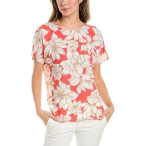 imageAnne Klein Womens Short Sleeve Blouse with Bateau NecklineJred Multi