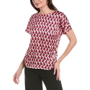 imageAnne Klein Womens Short Sleeve Blouse with Bateau NecklineRosebay Combo