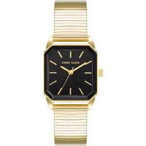 imageAnne Klein Womens Striped Mesh Bracelet WatchGoldBlack