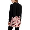 imageAnne Klein Womens LS PopOver Blouse with Covered PlacketBlackCerise