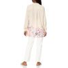 imageAnne Klein Womens LS PopOver Blouse with Covered PlacketCream Combo