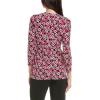 imageAnne Klein Womens Plus Size Printed Ity 34 SLV Wrap TopBlackCerise