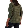 imageAnne Klein Womens Plus Size Printed Ity 34 SLV Wrap TopRetro OliveBlack