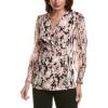 imageAnne Klein Womens Ity W Printed Hmc Long Smocked SWistful Rose Multi