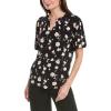 imageAnne Klein Womens Printed Ity Pleat Neck Bell SLV TopInkPinkyInk Multi