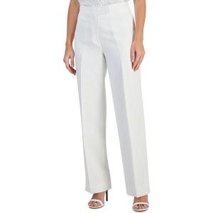 imageAnne Klein Womens Fly Frt Wide Leg Trouser The Jillian LBright White