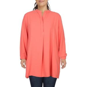 imageAnne Klein Womens LS PopOver Blouse with Covered PlacketVintage Coral