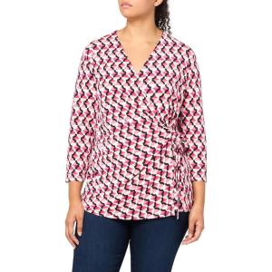imageAnne Klein Womens Plus Size Printed Ity 34 SLV Wrap TopRosebay Combo