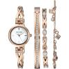 imageAnne Klein Womens Premium Crystal Accented SilverTone Watch and Bracelet SetRose Gold