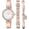 imageAnne Klein Womens Premium Crystal Accented Watch and Bracelet SetRose Gold