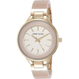 imageAnne Klein Womens Premium Crystal Accented Resin Bangle WatchCreamGold