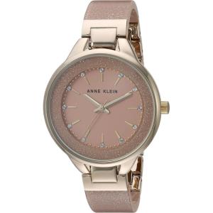 imageAnne Klein Womens Premium Crystal Accented Resin Bangle WatchLight PinkGold