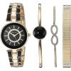 imageAnne Klein Womens AK3286BKST Premium Crystal Accented GoldTone and Black Watch and Bracelet SetGoldBlack