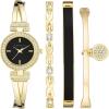 imageAnne Klein Womens Premium Crystal Accented Bangle Watch and Bracelet Set AK2238GoldBlack