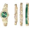 imageAnne Klein Womens Premium Crystal Accented Bangle Watch and Bracelet Set AK2238GoldGreen