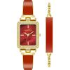 imageAnne Klein Womens Premium Crystal Accented Bangle Watch and Bracelet Set AK3898Rust BrownGold