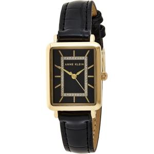 imageAnne Klein Womens Glitter Accented CrocoGrain Strap Watch AK3820BlackGold