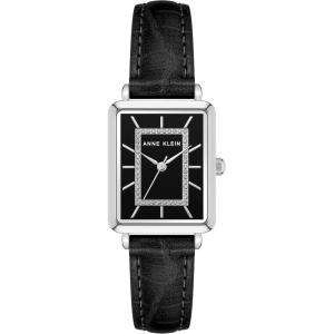 imageAnne Klein Womens Glitter Accented CrocoGrain Strap Watch AK3820BlackSilver