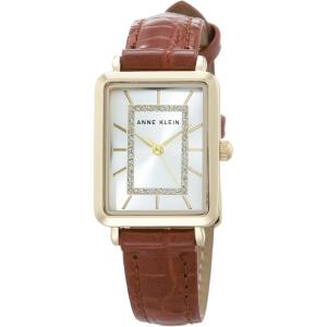 imageAnne Klein Womens Glitter Accented CrocoGrain Strap Watch AK3820Honey BrownGold