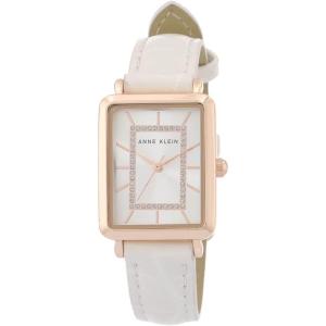 imageAnne Klein Womens Glitter Accented CrocoGrain Strap Watch AK3820IvoryRose Gold