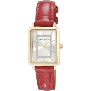 imageAnne Klein Womens Glitter Accented CrocoGrain Strap Watch AK3820RedGold