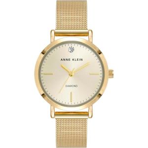 imageAnne Klein Womens Genuine Diamond Dial Mesh Bracelet Watch AK5078Gold