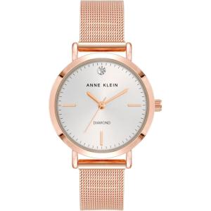 imageAnne Klein Womens Genuine Diamond Dial Mesh Bracelet Watch AK5078Rose Gold