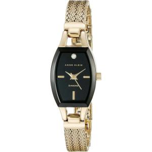 imageAnne Klein Womens Genuine Diamond Dial Mesh Bracelet WatchGoldBlack
