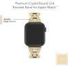 imageAnne Klein Premium Crystal Accented Fashion Bracelet for Apple Watch Secure Adjustable Apple Watch Band Replacement Fits Most WristsGold