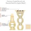 imageAnne Klein Premium Crystal Accented Fashion Bracelet for Apple Watch Secure Adjustable Apple Watch Band Replacement Fits Most WristsGold