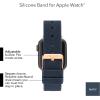 imageAnne Klein Silicone Fashion Band for Apple Watch Secure Adjustable Apple Watch Band Replacement Fits Most WristsNavy BlueRose Gold