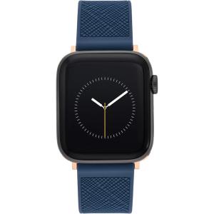 imageAnne Klein Silicone Fashion Band for Apple Watch Secure Adjustable Apple Watch Band Replacement Fits Most WristsNavy BlueRose Gold