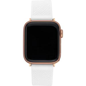 imageAnne Klein Silicone Fashion Band for Apple Watch Secure Adjustable Apple Watch Band Replacement Fits Most WristsWhite