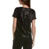 imageAnne Klein Womens Sequin WTriple Mesh Ss Banded TeeAsphalt