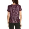 imageAnne Klein Womens Sequin WTriple Mesh Ss Banded TeeDeep Plum