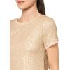 imageAnne Klein Womens Sequin WTriple Mesh Ss Banded TeeGold Dust