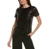 imageAnne Klein Womens Sequin WTriple Mesh Ss Banded TeeAsphalt