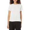 imageAnne Klein Womens Sequin WTriple Mesh Ss Banded TeeBright White