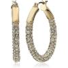 imageAnne Klein Womens Pierced Earrings Pave Tubular Hoop Gold