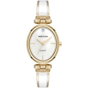 imageAnne Klein Womens Genuine Diamond Dial Bangle WatchWhiteGold