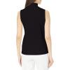 imageAnne Klein Womens Portofino Rib Sleeveless Mockneck PullovAsphalt