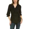 imageAnne Klein Womens Dot Lace Knit Wrap TopAsphalt