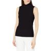 imageAnne Klein Womens Portofino Rib Sleeveless Mockneck PullovAsphalt