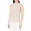 imageAnne Klein Womens Portofino Rib Sleeveless Mockneck PullovPeach Blossom