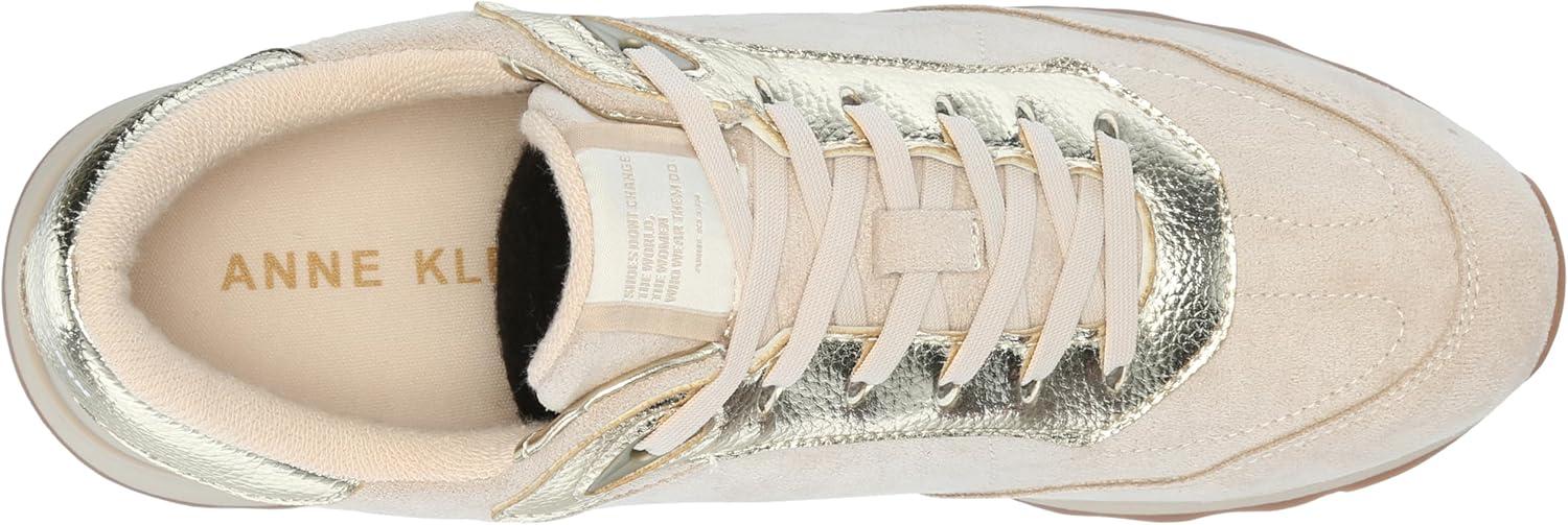imageAnne Klein Womens Runner Faux Suede Lifestyle Casual and Fashion SneakersBeige